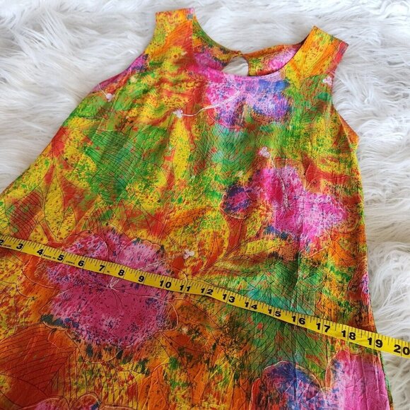 Jams World Vintage Sleeveless Dress Strokes Pattern Floral Size Small - Picture 8 of 14